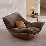 Modern Brown Textured Fabric Oversized Lounge Chair | Maison Naturelle