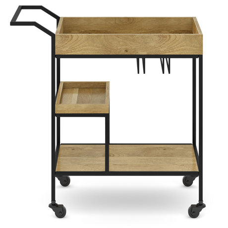 Natural Mango Wood Bar Cart | OROA