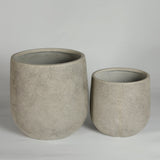 Round Concrete Planter (S/2) - Antique Grey