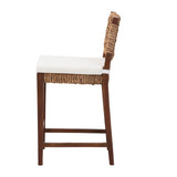 Seagrass and Mahogany Wood Counter Stool – OROA, view 3