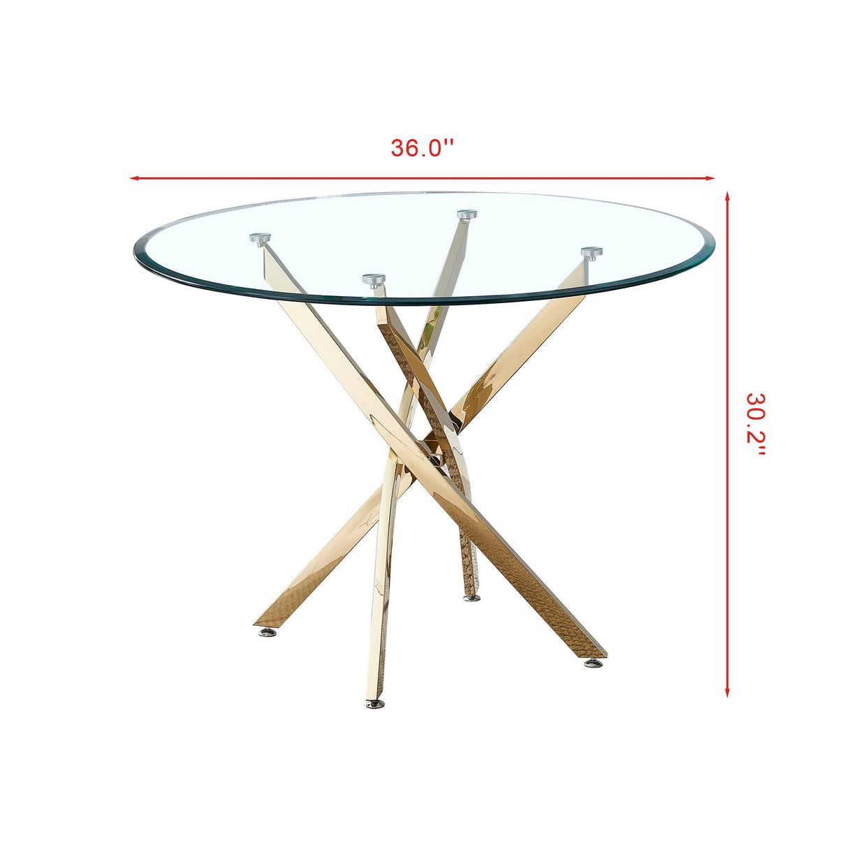 Sculptural Gold & Glass Dining Table - OROA