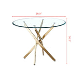 Sculptural Gold & Glass Dining Table - OROA