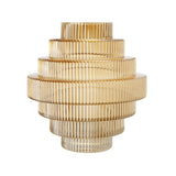 Tiered Geometric Amber Luster Clear Vase