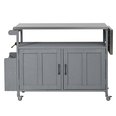 Foldable Outdoor Kitchen Island Patio - Gray