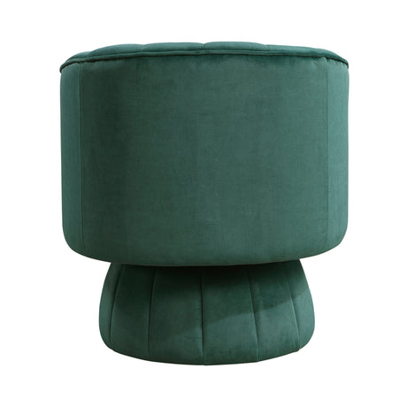 Dark Green Channel Stitched Velvet Swivel Chair – OROA, view 5