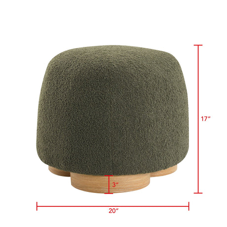 Soft Teddy Fabric Upholstered Ottoman - OROA