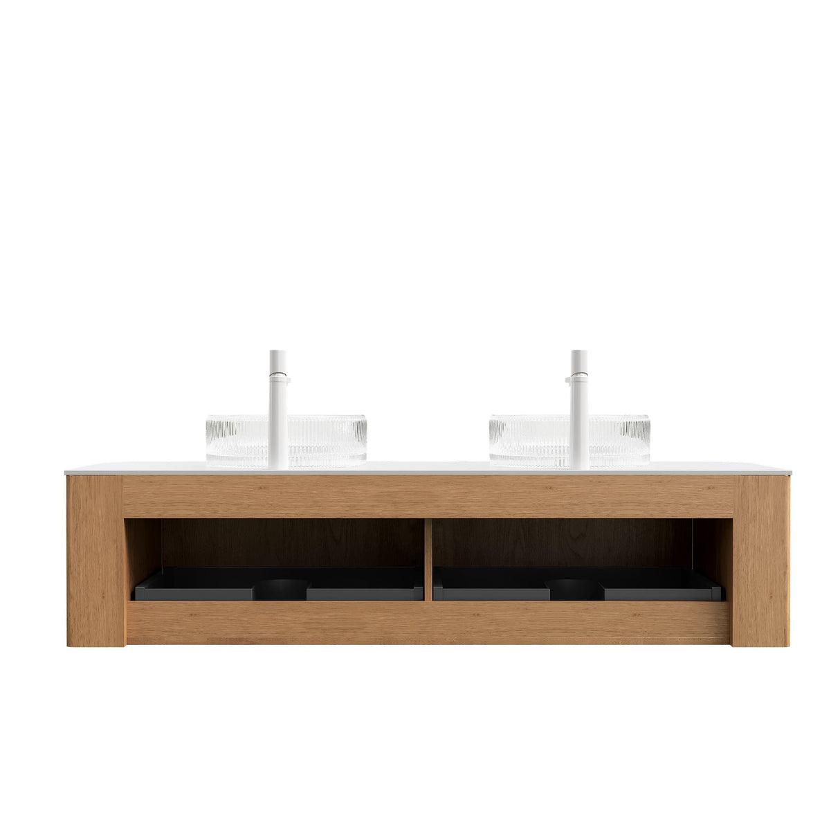 Floating Bathroom Vanity & Glass Basins - OROA