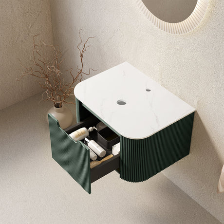 Wall Mounted Green Cabinet, Carrara - OROA