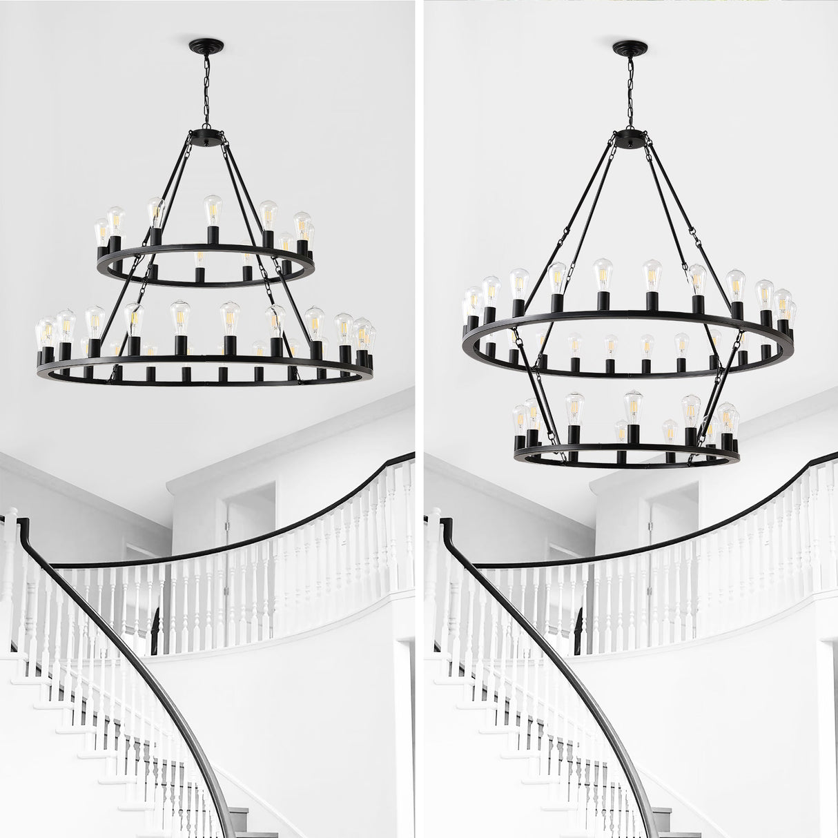 Black Wagon Wheel Chandelier - OROA