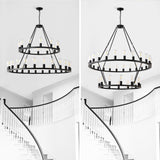Black Wagon Wheel Chandelier - OROA