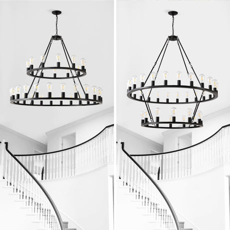 Black Wagon Wheel Chandelier | OROA