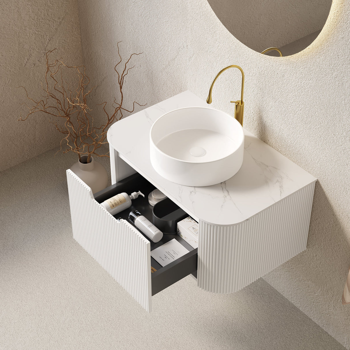 Floating Bathroom Vanity & Sink - OROA