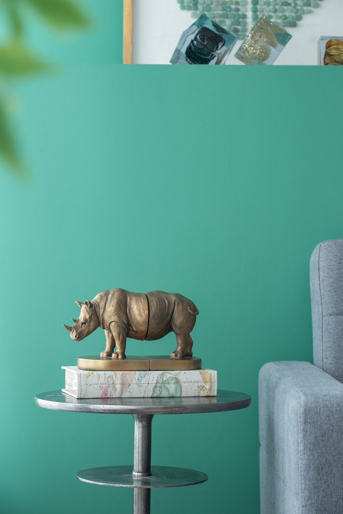 Rhino Bronze tone Bookends