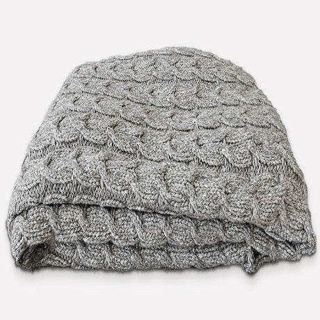 Hand-loomed Peruvian Pima Cotton & Undyed Baby Alpaca Blanket - OROA