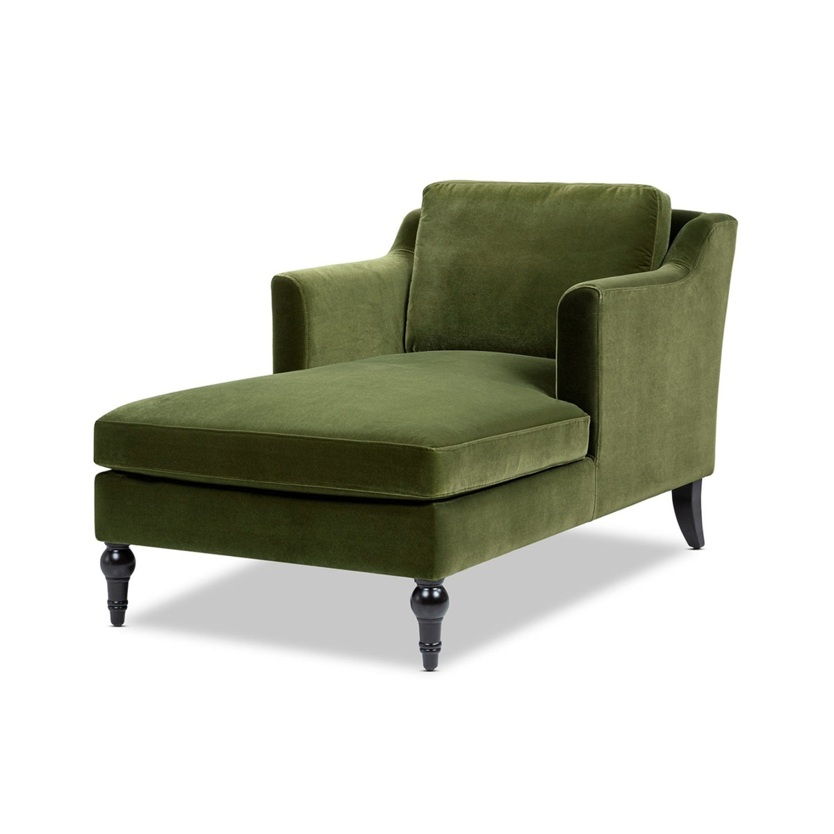 Josephine Upholstered Chaise Lounge, Olive Green Performance Velvet - OROA Modern Furniture