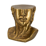 Magnesium Side Table with Classical Gold Bust Design