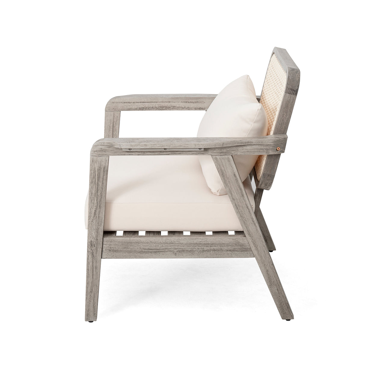 Outdoor Acacia Wood Patio Club Chairs with Cushions (S/2)
