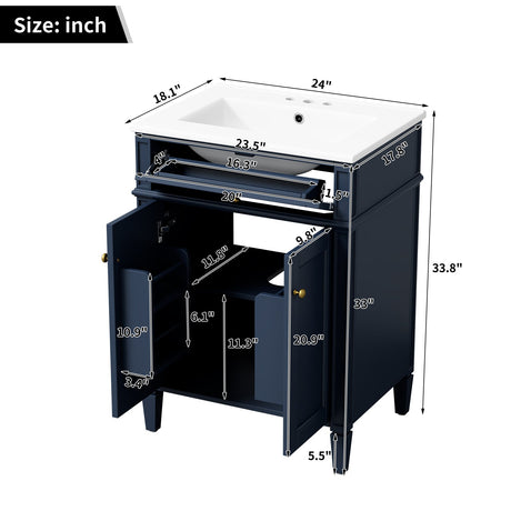French Bathroom Vanity & Tip-Out Drawer - OROA