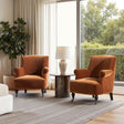 Eloise Pleated Sock Arm Accent Armchair, Burnt Orange Performance Velvet - OROA Modern Furniture