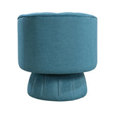 Dark Teal Channel Stitched Velvet Swivel Chair – OROA, view 5