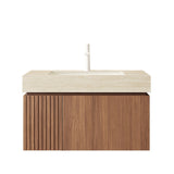 Contemporary Bathroom Vanity & Sink Travertine - OROA