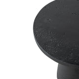 Textured Black Round Pedestal Side Table – OROA, view 3