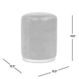 Round Brown Leather Ottoman - OROA