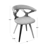 Oatmeal Fabric Swivel Dining Chair with Whitewashed Wood — dimension diagram