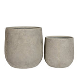 Round Concrete Planter (S/2) - Antique Grey