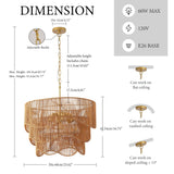 Handwoven Paper Rattan Boho Chandelier - OROA