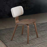 Walnut & White Bouclé Dining Chairs, (2) | Maison Naturelle