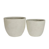 Round Concrete Planter (S/2), Large Outdoor Indoor/Outdoor