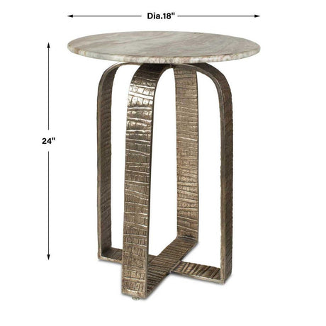 Modern European furniture - Round Marble Indoor/Outdoor Side Table - www.oroa.com