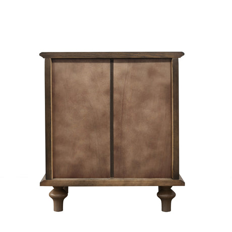 Modern European furniture - Walnut Brown Nightstand with 4 Drawers - www.oroa.com