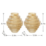 Tiered Geometric Amber Luster Clear Vase (S/2)