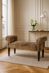 Leopard Print Velvet Bench | Catchy