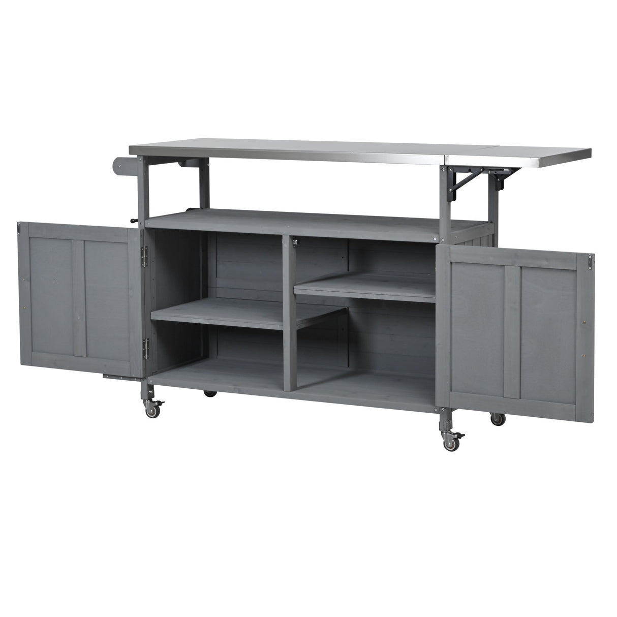 Foldable Outdoor Kitchen Island Patio - Gray