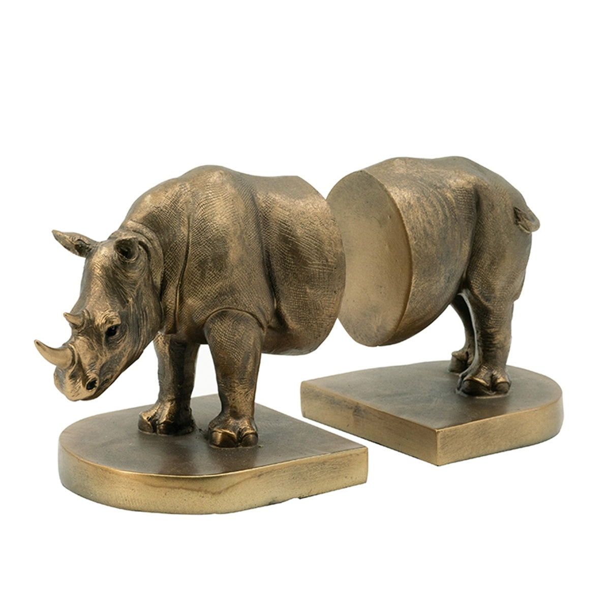 Rhino Bronze tone Bookends