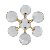 Clear Glass and Gold Finish Decorative Sculpture