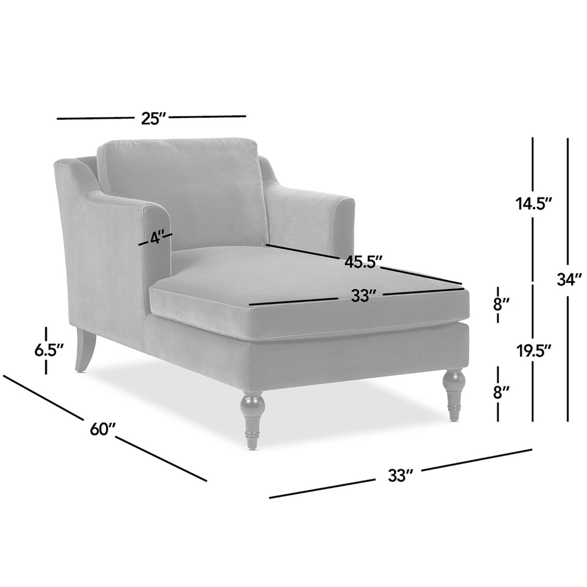 Josephine Upholstered Chaise Lounge, Olive Green Performance Velvet - OROA Modern Furniture