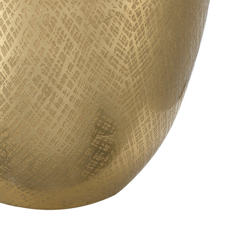 Round Aluminum Sheet Gold Table Lamp with White Fabric Shade