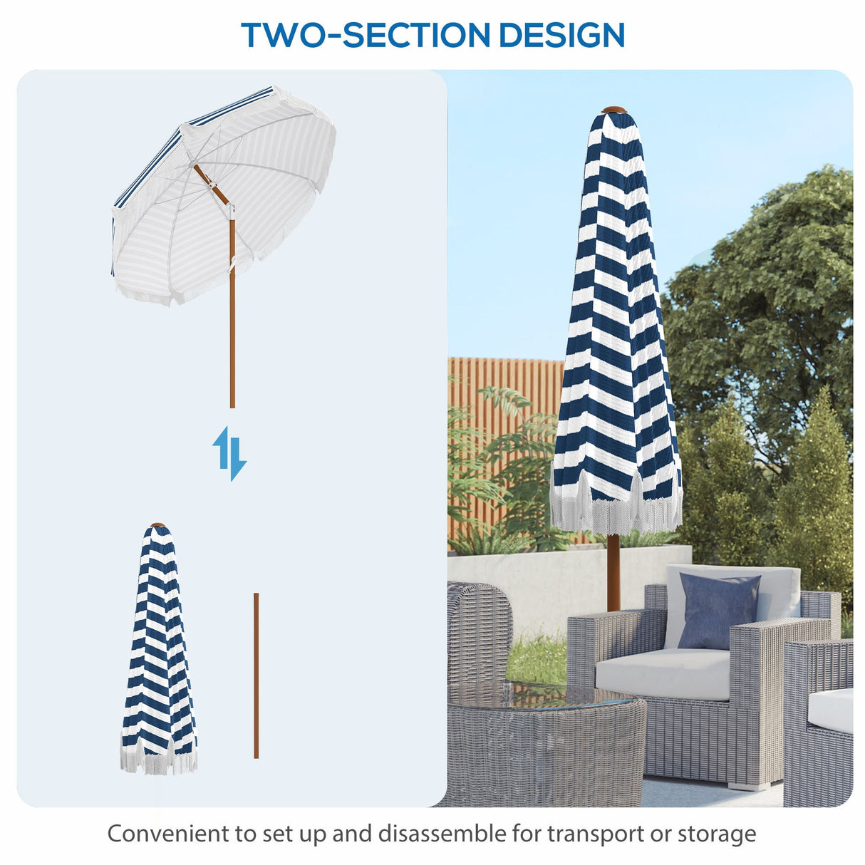 Outdoor Patio Umbrella with Tilt and Vent