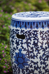 Blue and White Porcelain Garden Stool | OROA