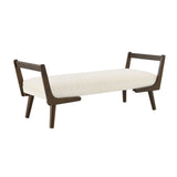 Mid-Century Bench With Wood Legs - OROA