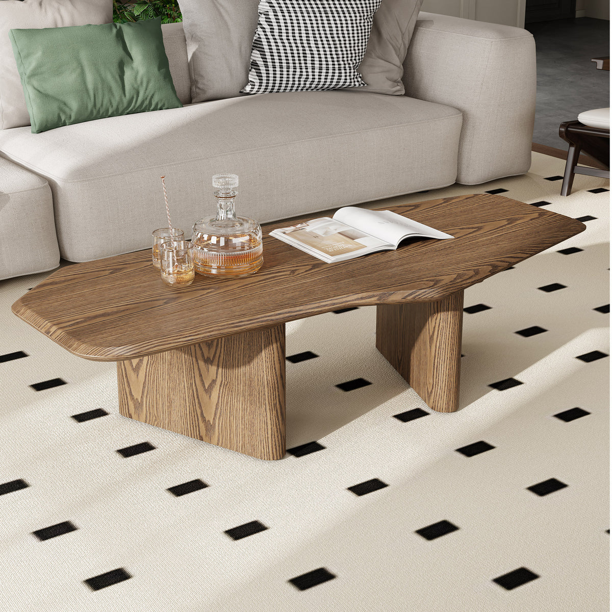 Contemporary Rustic Ash Wood Coffee Table | Maison Naturelle