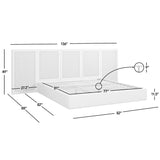 Capri Extended Headboard Cane Platform Bed, Antique White Polyester - OROA Online Furniture