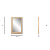 Langford Solid Reclaimed Elm Wall Mirror, Heritage Light Natural Brown - OROA Modern Furniture