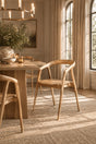 Scandinavian Sculpted Oak Dining Chair - Maison Naturelle