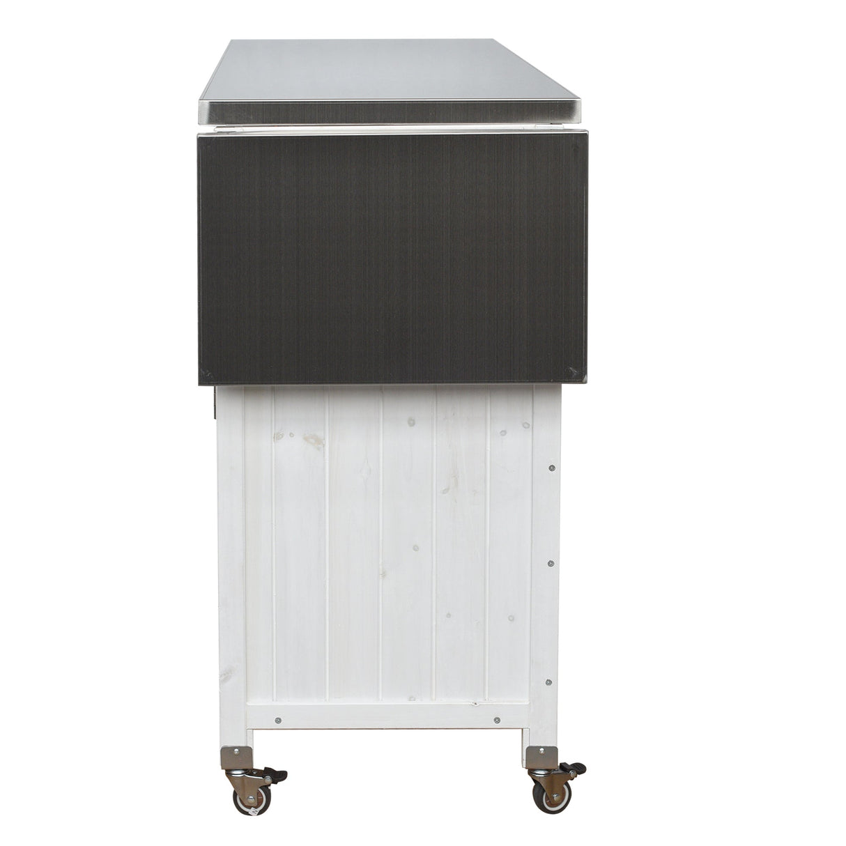 Foldable Outdoor Kitchen Island Patio Cart - White