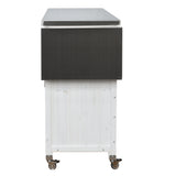 Foldable Outdoor Kitchen Island Patio Cart - White
